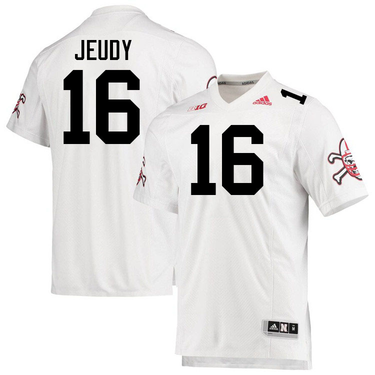 #16 Elijah Jeudy Nebraska Jersey,Nebraska Cornhuskers Football Uniforms,Jersey-White #16 Elijah Jeudy Nebraska Jersey,Nebraska Cornhuskers Football Uniforms,Jersey-White